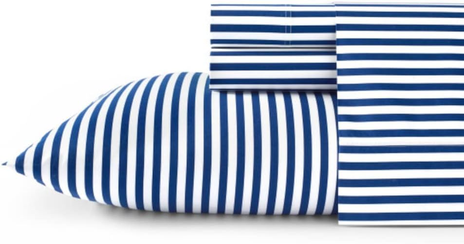 MARIMEKKO - Twin Sheets, Cotton Percale Bedding Set, Crisp & Cool Home Decor (AJO Black, Twin/Twin XL)