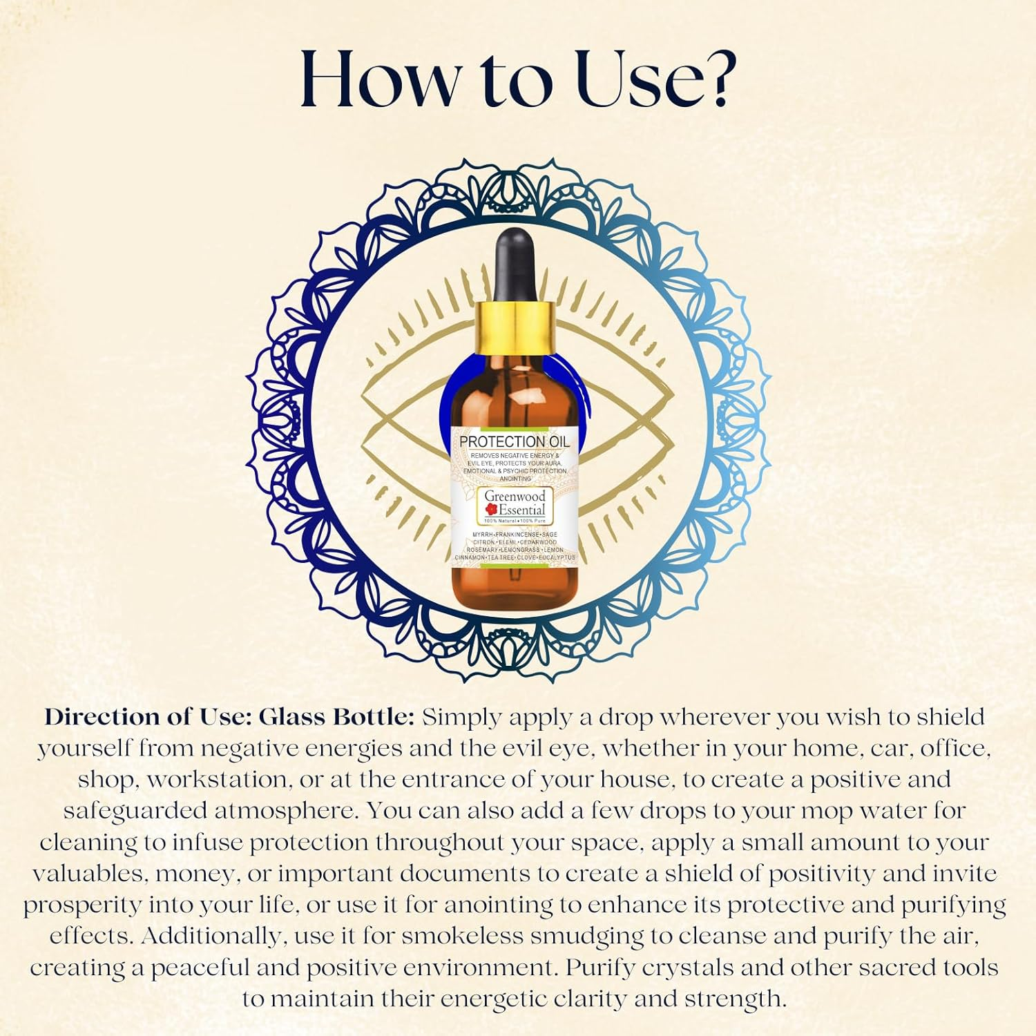 Greenwood Essential Protection Oil - Essential Oil Blend to Ward off Negative Energies & Evil Eye with 10Ml & 5Ml image number 4