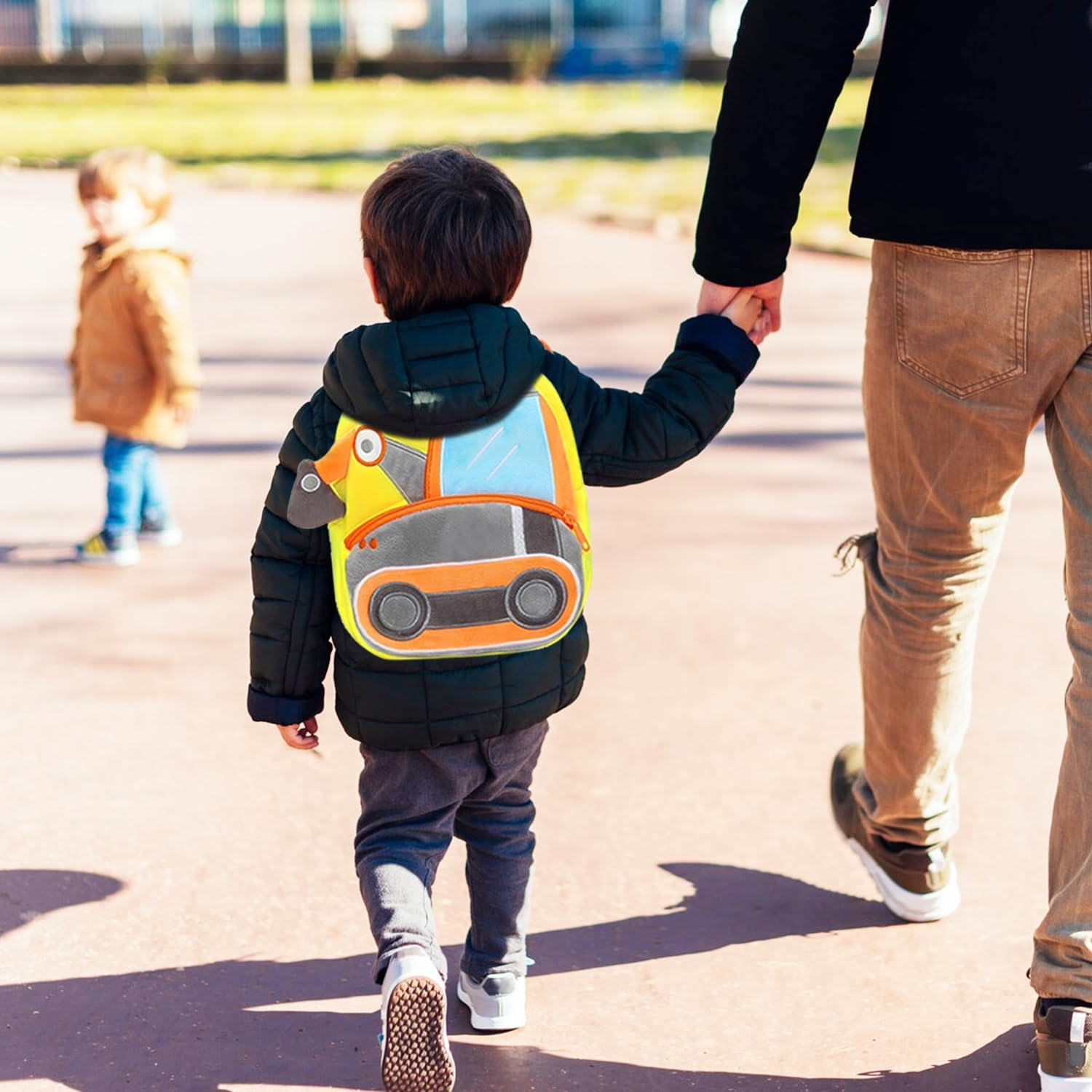 KOMUNJ Toddler Backpack, Digger Backpack, Nursery Backpack, Cartoon Children'S Backpack, Animal Cartoon Mini Bag, Plush Children'S Backpack, for Baby 1-5 Years, Multicoloured, One Size
