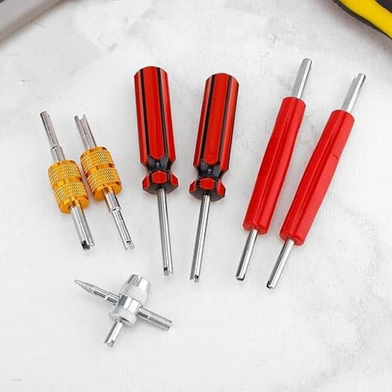 A/CHVAC Air Conditioner Dual Heads Valve Stemcore Remover Tool,7Pcs A/C Air Conditioner Valve Core Remover Tool Valve Stem Removaltool,Single and Dualheads Air Conditioningvalvecore Remover Tool image number 1