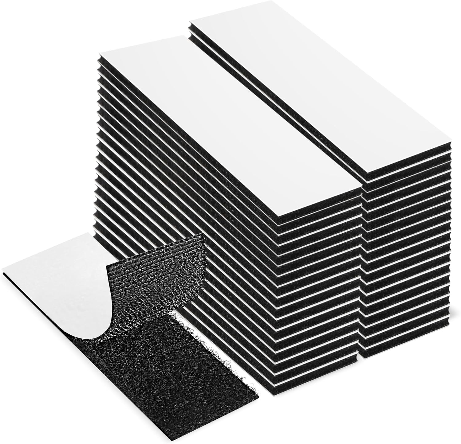 EOTW 36 Pack Hook Loop Tape, 1" X 4" Strong Tape Double Sided Adhesive Sticky Reusable Hook and Loop Interlocking Mounting Tape Removable Wall Fastener Tape image number 3