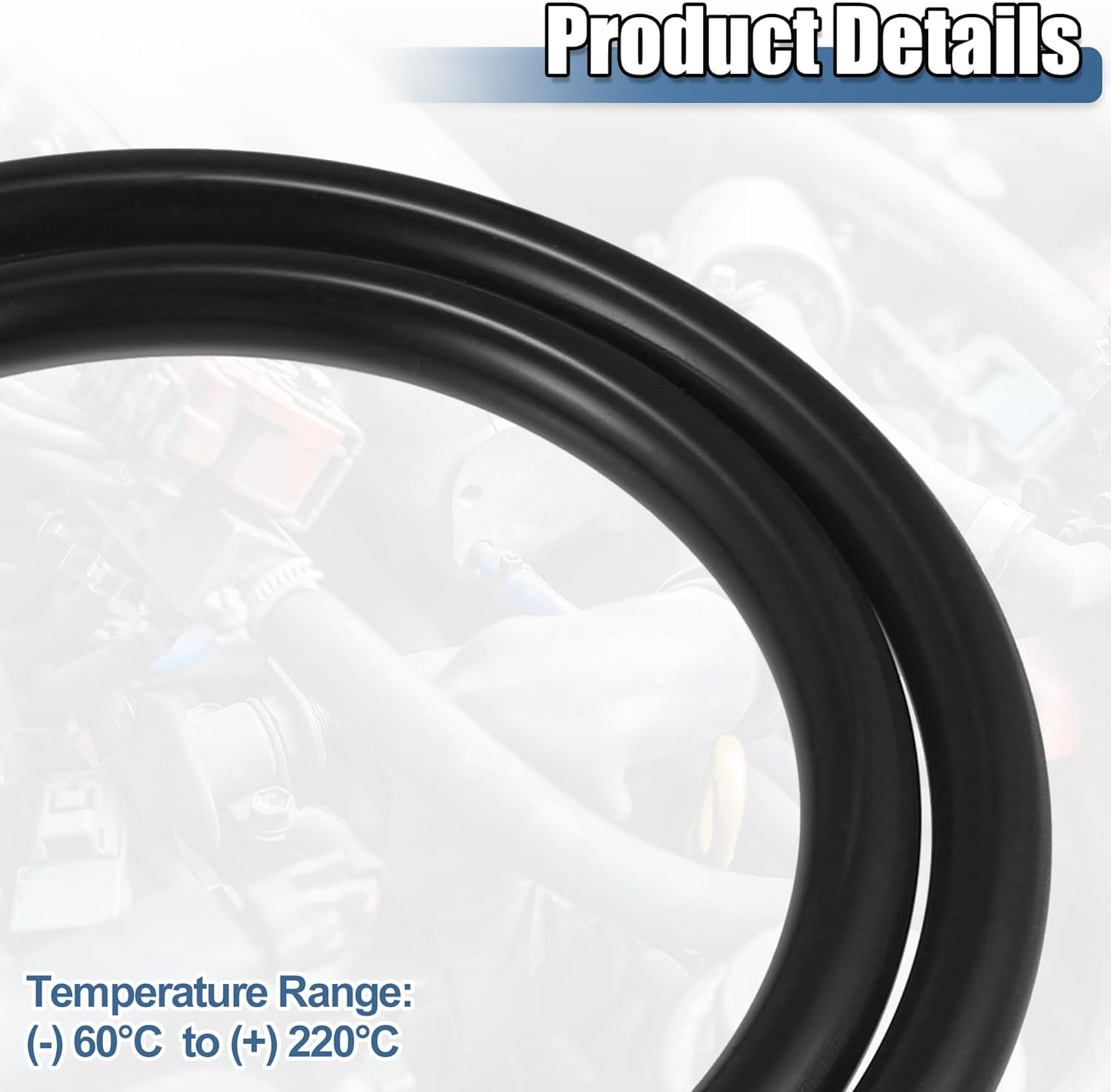 X AUTOHAUX 1 Set Silicone Vacuum Tubing Hose 300Cm 9Mm ID Engine Automotive Vacuum Silicone Hose Line Black image number 4