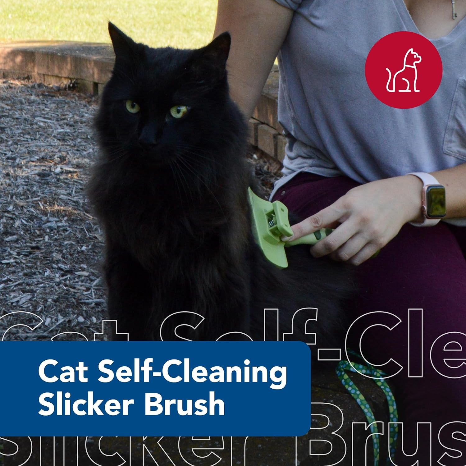 Coastal Pet Safari - Cat Self-Cleaning Slicker Brush - Cat Grooming Supplies