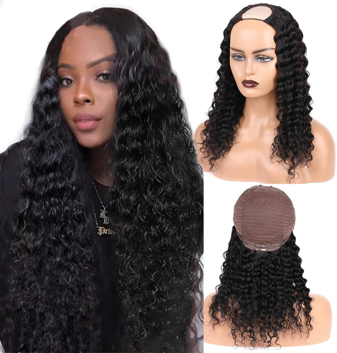 Daimer Brown Wig with Bangs Auburn Wigs for Women Short Wavy Light Brown Wig Shoulder Length Curly Bob Synthetic Heat Resistant Fibre for Daily Party Use (16 Inches) Natural Curly image number 1