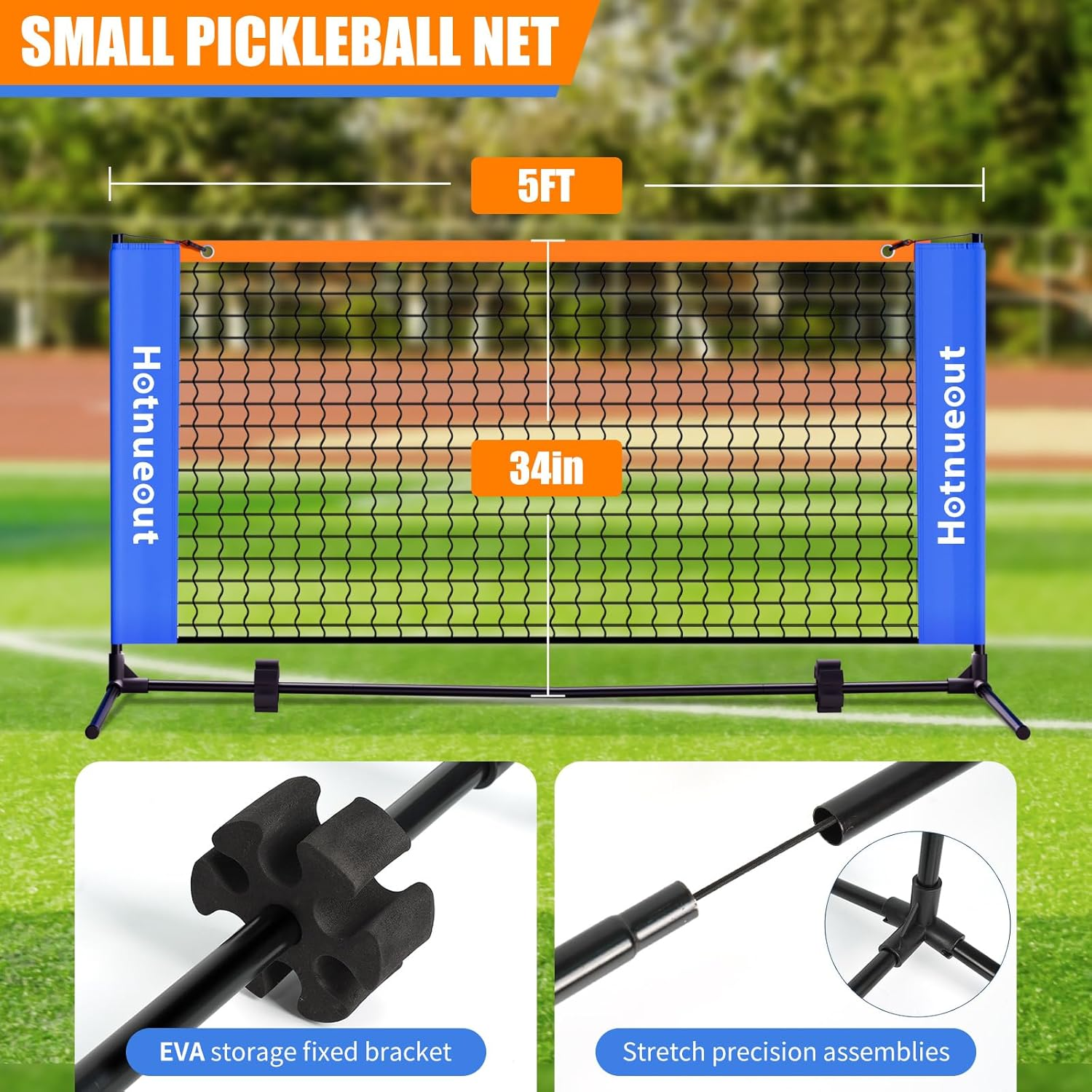 Small Mini Pickleball Net 5FT Portable Game Pickleball Practice Net for Driveway, Outdoor Indoor Pickle Ball Equipment Dink Training Aid
