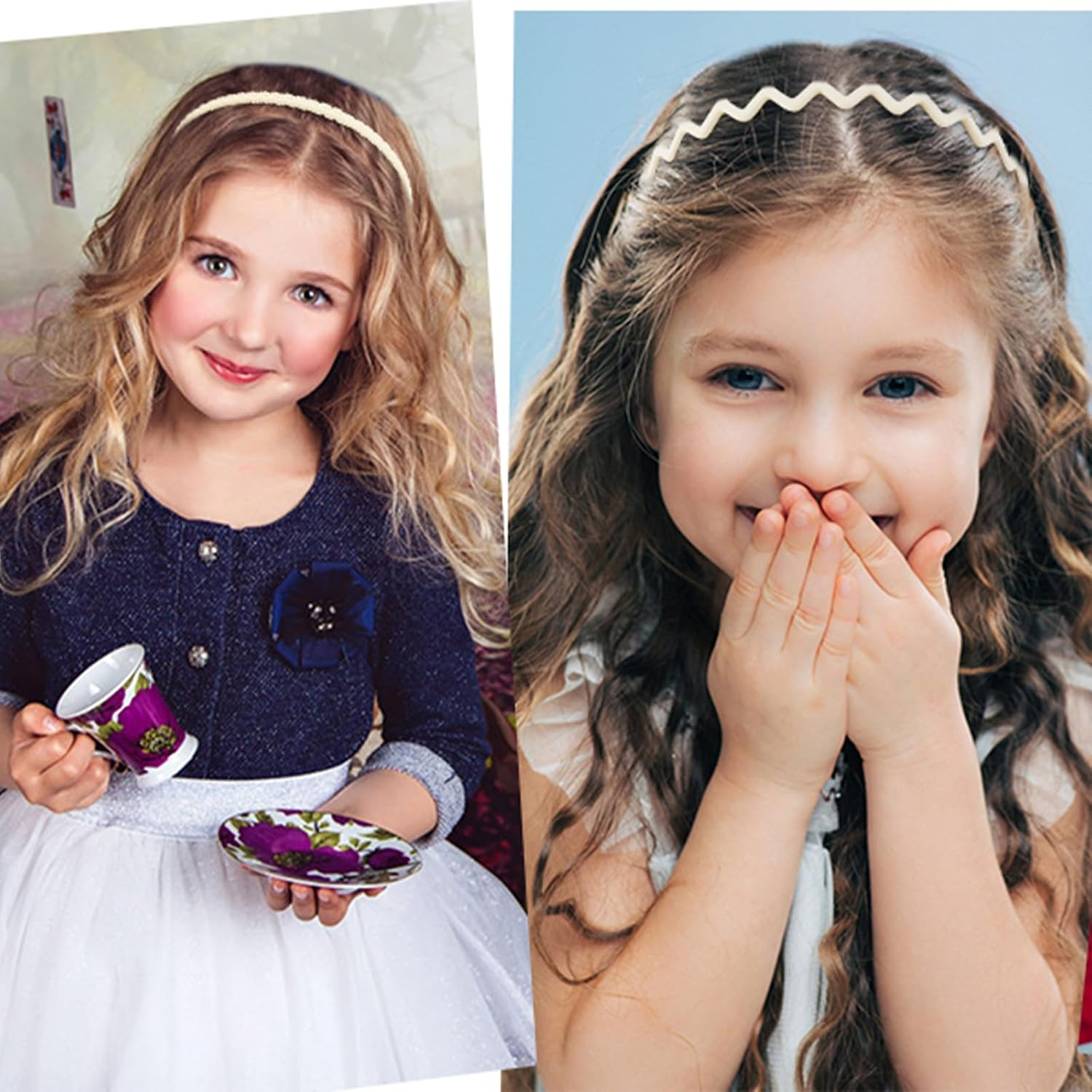 TELAIN Pack of 7 Women'S Headbands, Various Designs, Elastic Stretch Hair Bands, Soft Fabrics, for Birthdays and Festivals image number 3