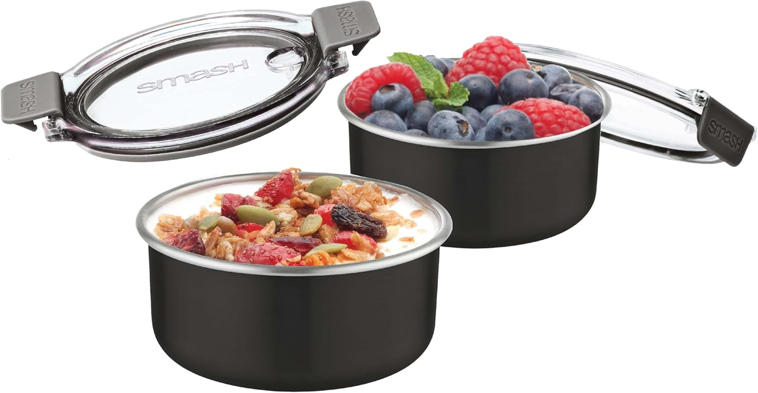 Smash Microwave Safe Stainless Steel Mini Dressing/Sauce Pots, Sage, 60 Ml Capacity (Pack of 3)