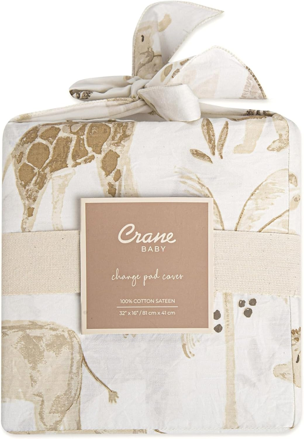 Crane Baby Stretchy Changing Pad Cover, Breathable Changing Pad Cover for Boys and Girls, Safari Animal, 16&rdquo;W X 32&rdquo;H