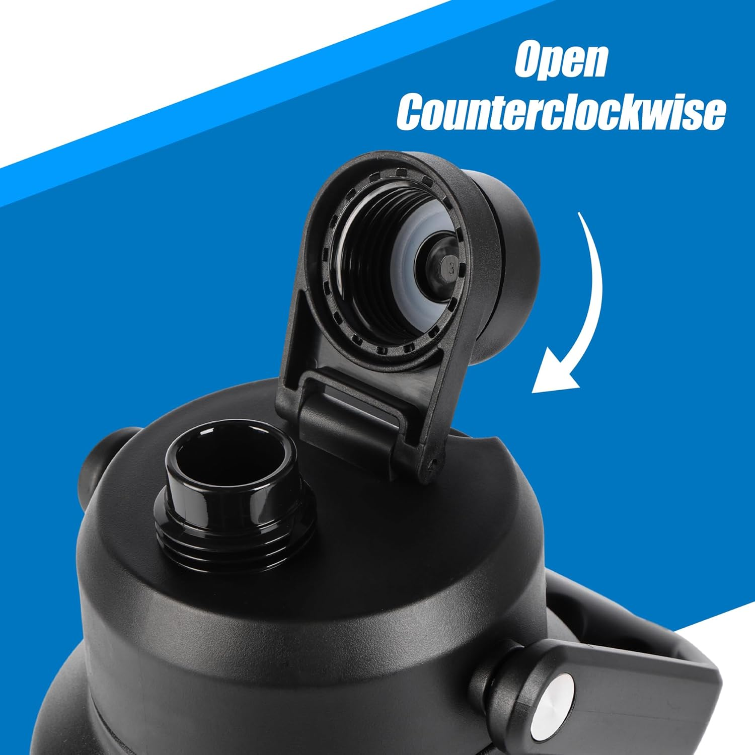 2L Insulated Water Bottle, Large 2 Litre Stainless Steel Water Bottle, Drink Bottle -Black- Double Wall Vacuum Insulated Bottles with Carry Handle - Keeps Drinks Hot or Cold for 12Hrs - for Gym, Camp