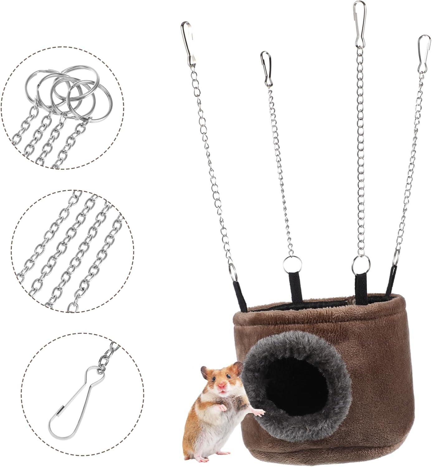 WINOMO Pet Hammock Hamster Hanging Toy Snuggle Hut for Squirrel, Chinchilla, Guinea, Pig, Rat, Mice, Small image number 5
