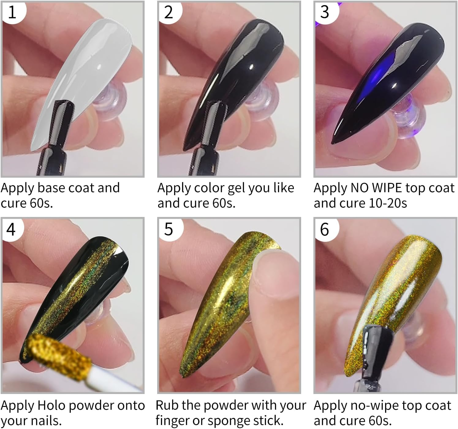 U-Shinein Glitter Nail Powders, Noble Purple Powder for Nails Aurora Iridescent Pearlescent Manicure Art Decoration Glitter Premium Salon Nail Glitter Manicure Pigments for Nail Art 2.6G - Noble Purple image number 6