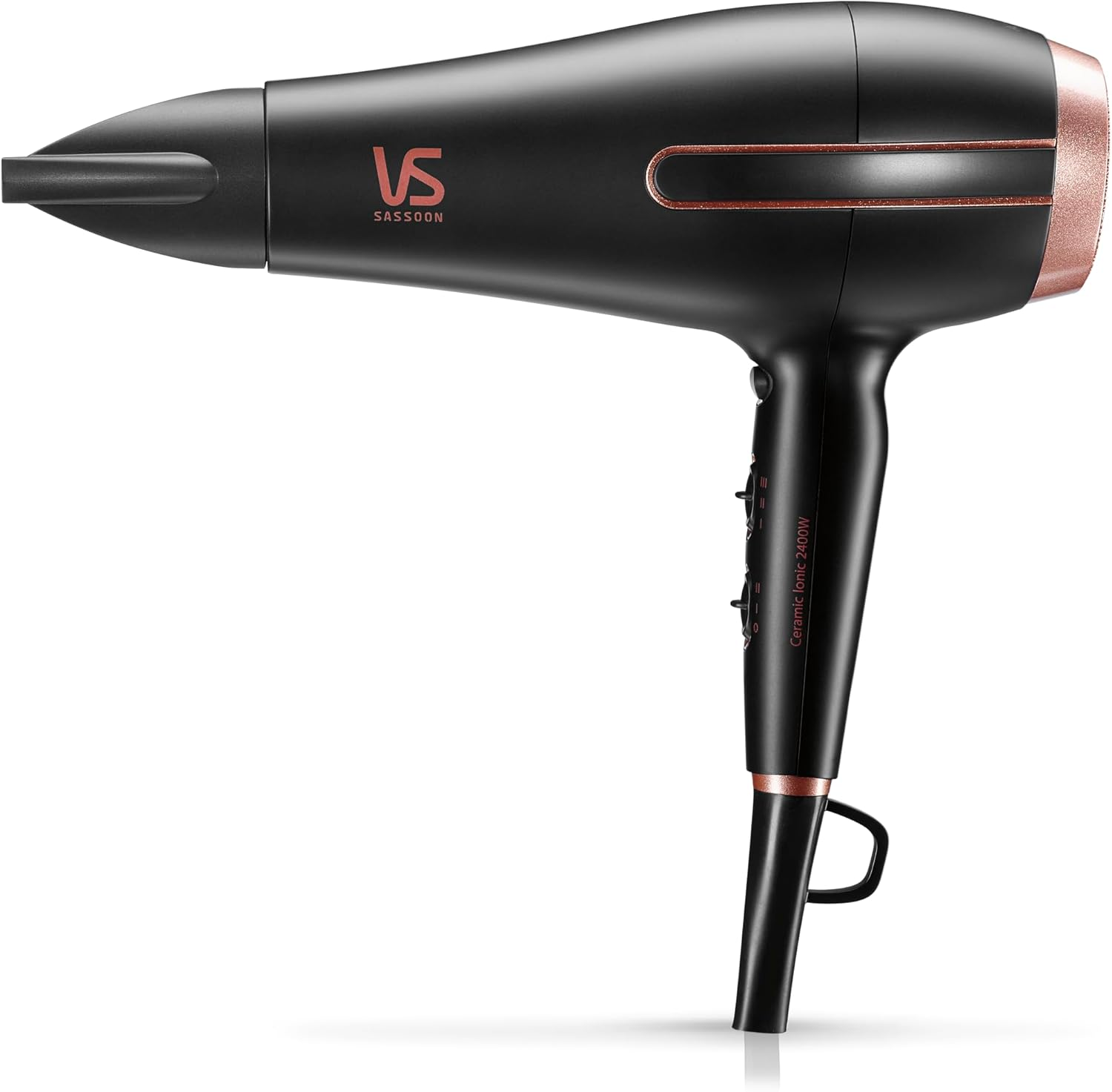 VS Sassoon Super Power 2400 Hair Dryer &ndash; 2400W AC Motor, Ionic Conditioning, Ceramic Technology, Fast Drying, Frizz Control, Styling Brush & Diffuser