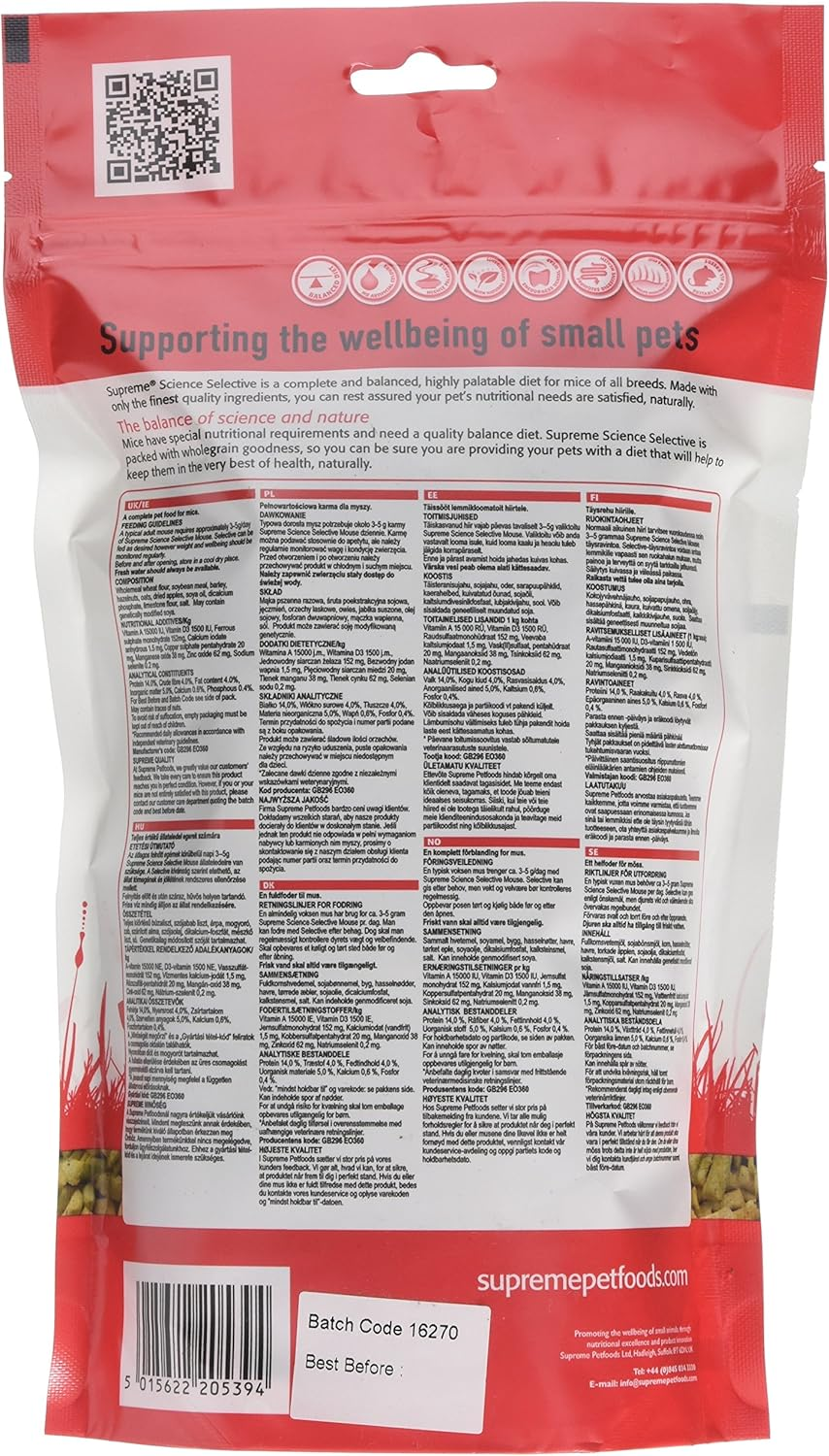 Science Selective Mouse Food 350Gm - High Protein, Vet Recommended, Wholegrain