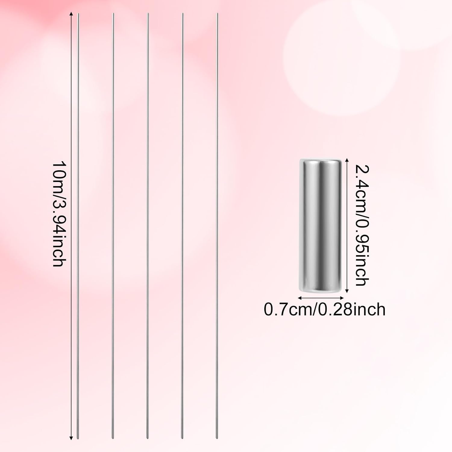 Gosknor Cat Eye Magnet for Nails, 0.95In Double Head Nail Magnet Gel Polish Magnetic Stick Nails Design Tool with Metal Wires for Home DIY Salon Studio Manicure