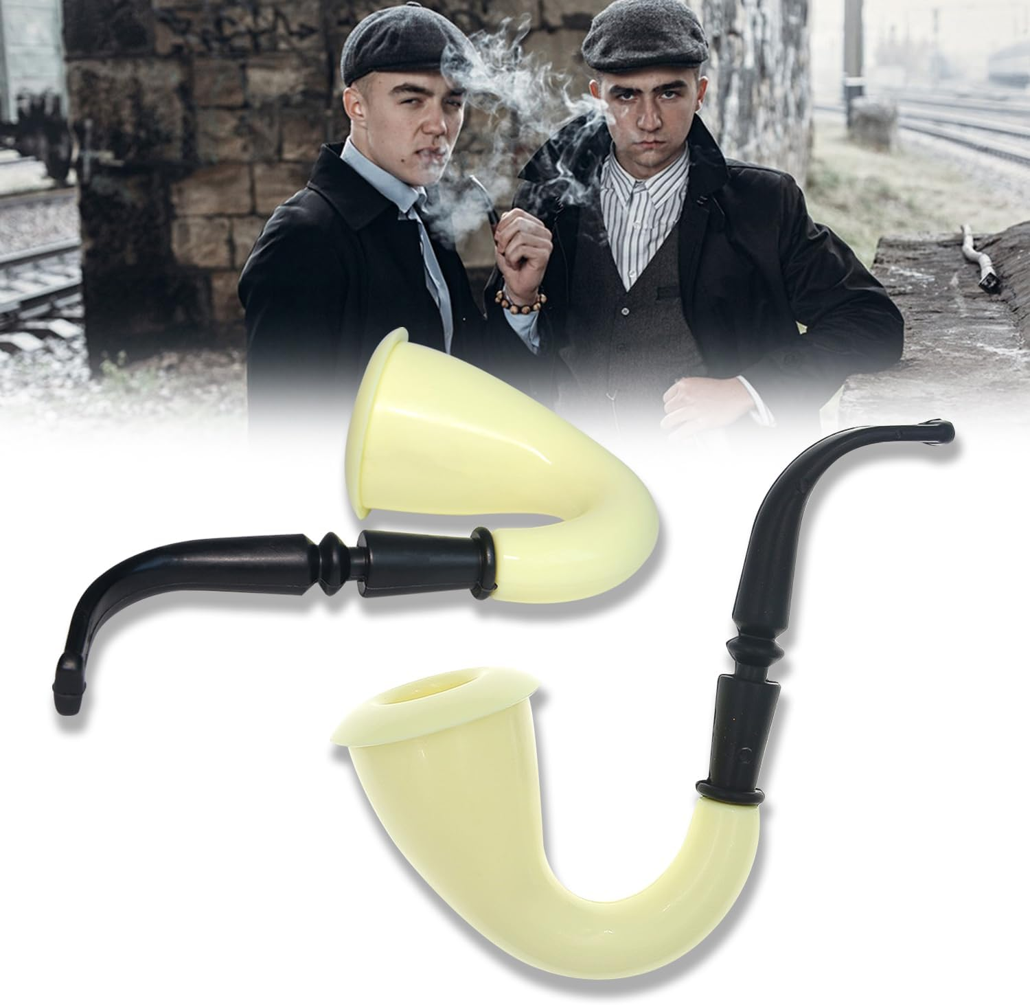 HAICN 2Pcs Sherlock Holmes Style Pipe Fancy Dress Accessory Detective Spy Secret Agent Historical World Book Day Outfit for Children Kids image number 4