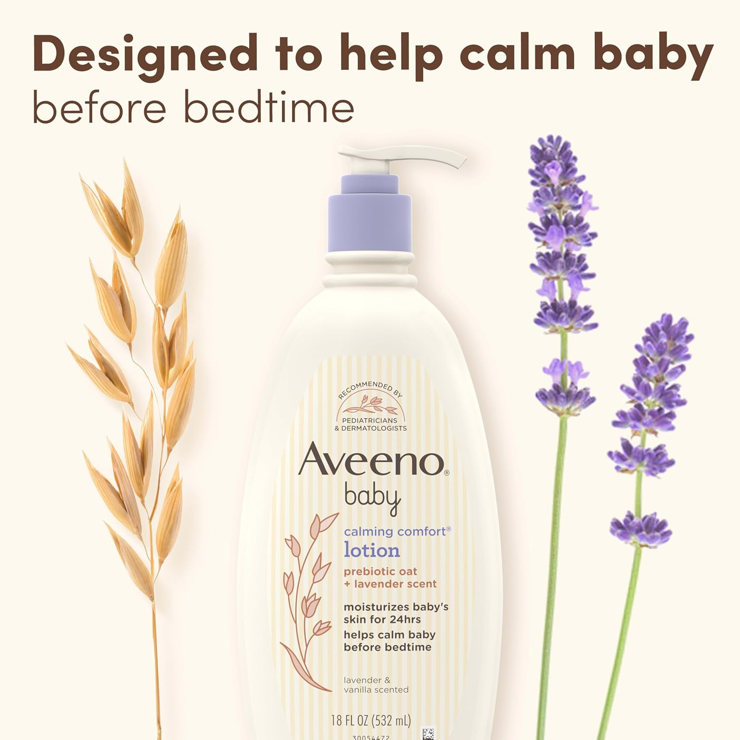Aveeno Baby Calming Comfort Moisturizing Lotion with Lavender, Vanilla and Natural Oatmeal, 18 Fl. Oz - Calming Comfort Bath, Lavender  Vanilla image number 7