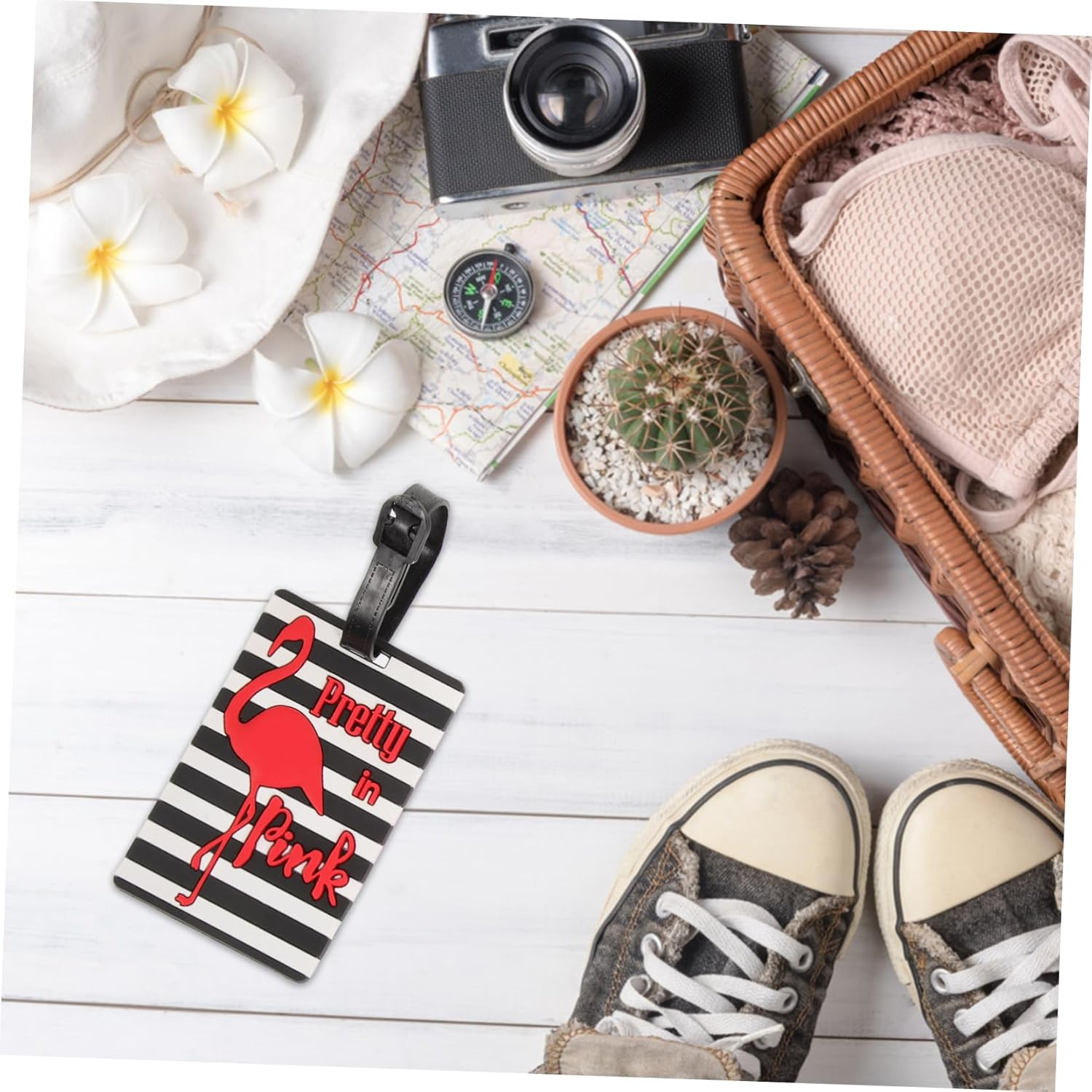 SHERCHPRY Cute Luggage Tags Suitcase Identification Soft PVC Baggage Tags with Cartoon Designs Sturdy Travel Labels for Women and Boys and Girls for Suitcase and Bag Identification image number 1