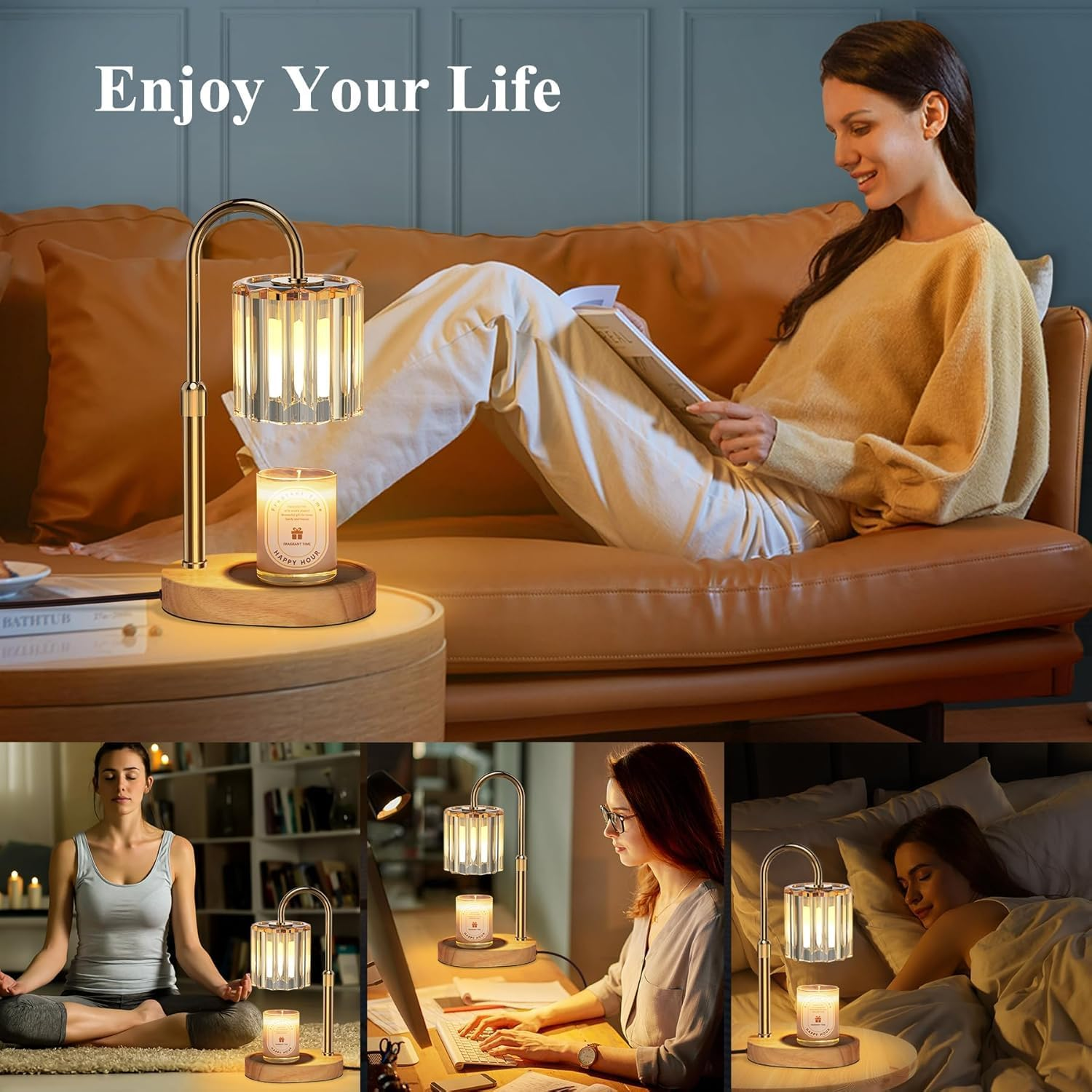 Telfun Candle Warmer Lamp with 2 Bulbs, with Timer Dimmer Adjustable Height, Birthday Gifts for Women, Mothers Day Gifts for Mom, House Warming Gift, Wax Melt Warmer for Scented Jar Candles, AU Plug image number 5