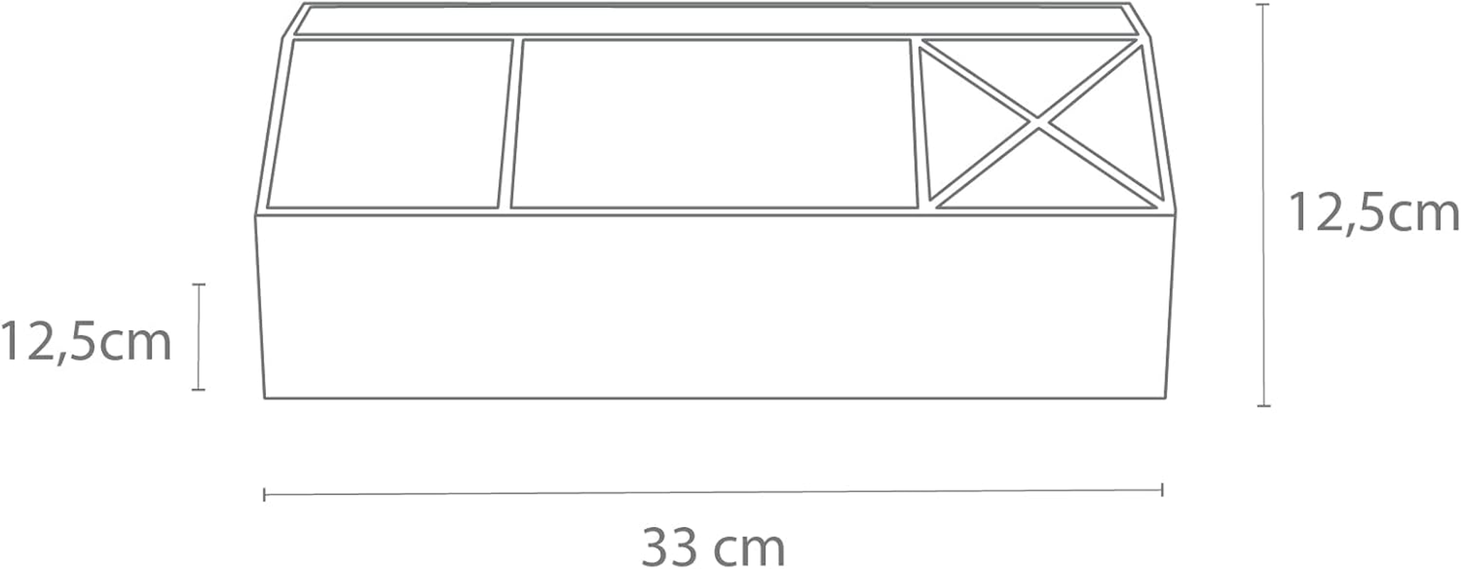 BIGSO BOX of SWEDEN ELISA Desk Organiser with 4 Compartments - Organiser System for Notes, Paper Clips, Pens Etc. - Fibreboard and Paper in Linen Look - Grey