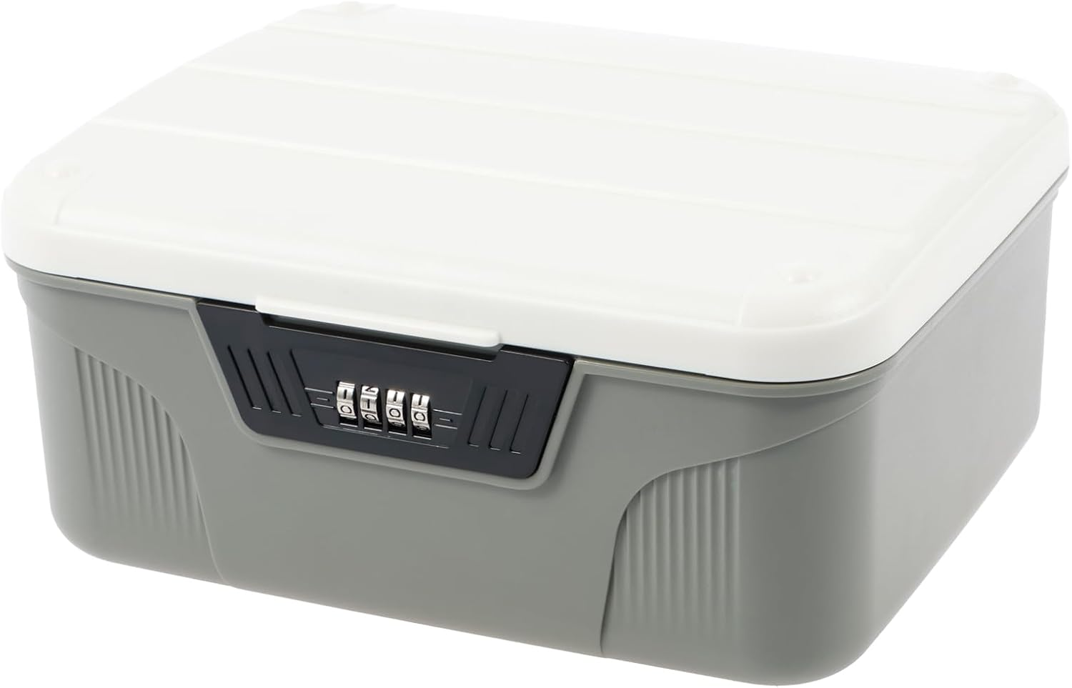 Awobepl Lockable Storage Container Plastic Lockable Storage Box 4 Digit Password Storage Organizer High Security Lockable Storage Bin Sturdy Lockable Storage Bin for Home (Small: 26&times;22.5&times;12Cm)