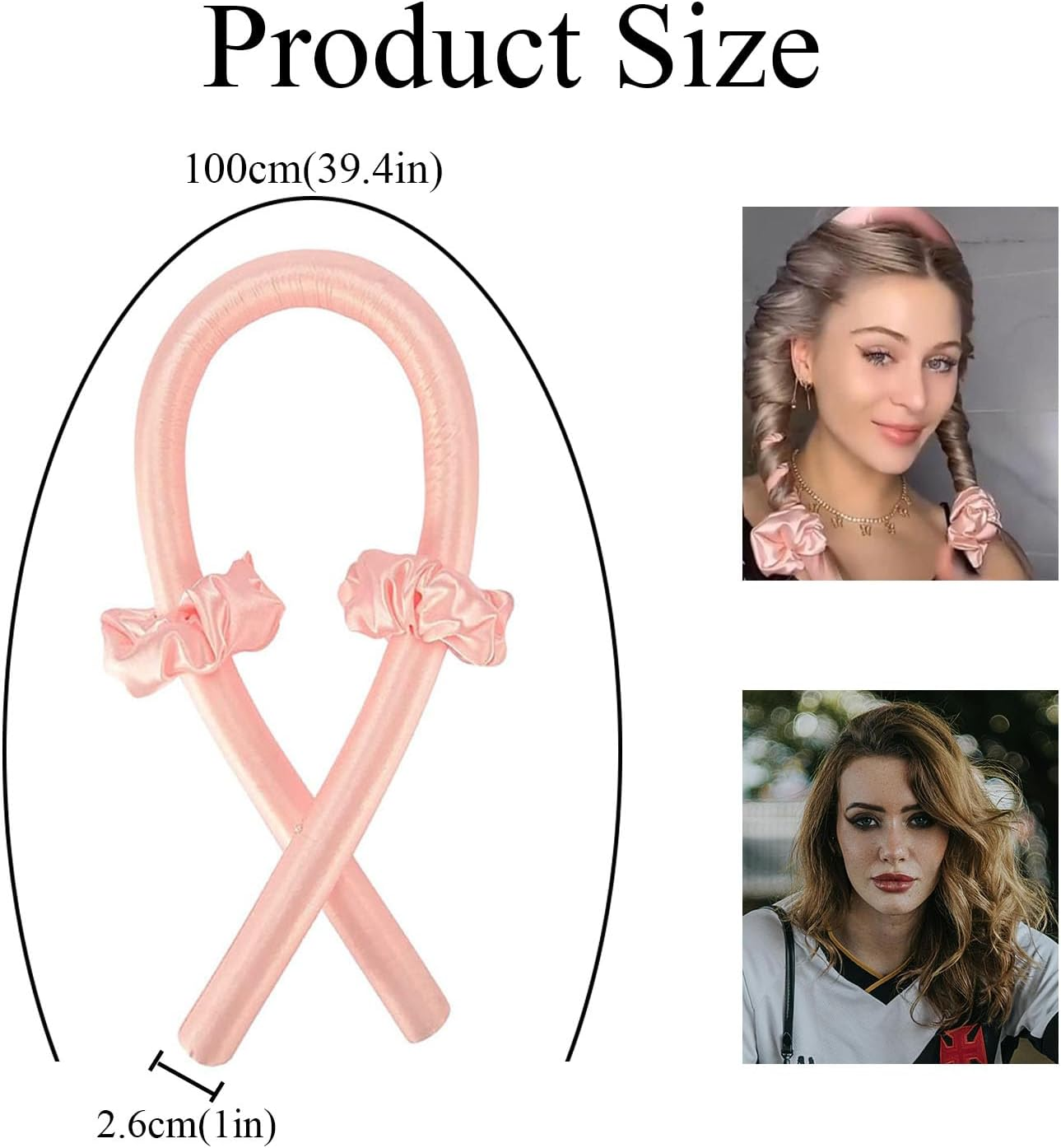 Heatless Curling Set, Heatless Curling Rod Headband, No Heat Hair Curlers, Women Heatless Curls, High Resilience Sponge Heatless Hair Curler, Heatless Curlers Headband Kit for Short Hair & Long Hair