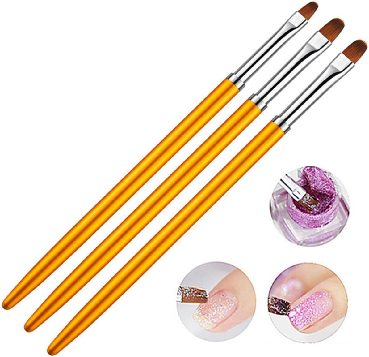 OSOLADY 3Pcs Golden round Head Nail Dotting Brush Portable Nail Art Pens for Detailed Decoration for DIY Manicure Accessories for Women image number 5