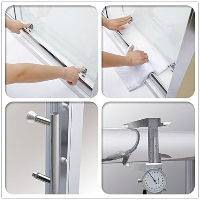 ELEGATN Framed Shower Screen Wall to Wall Sliding Door,Tempered Glass,Easy to Clean,1700&times;1900Mm image number 5