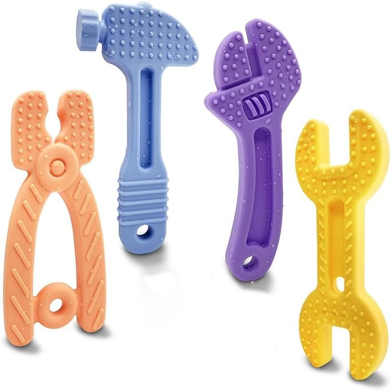 4 in 1 Silicone Tool Set - Grasping Toys for Babies & Toddlers - Little Tradie Just like Dad image number 1