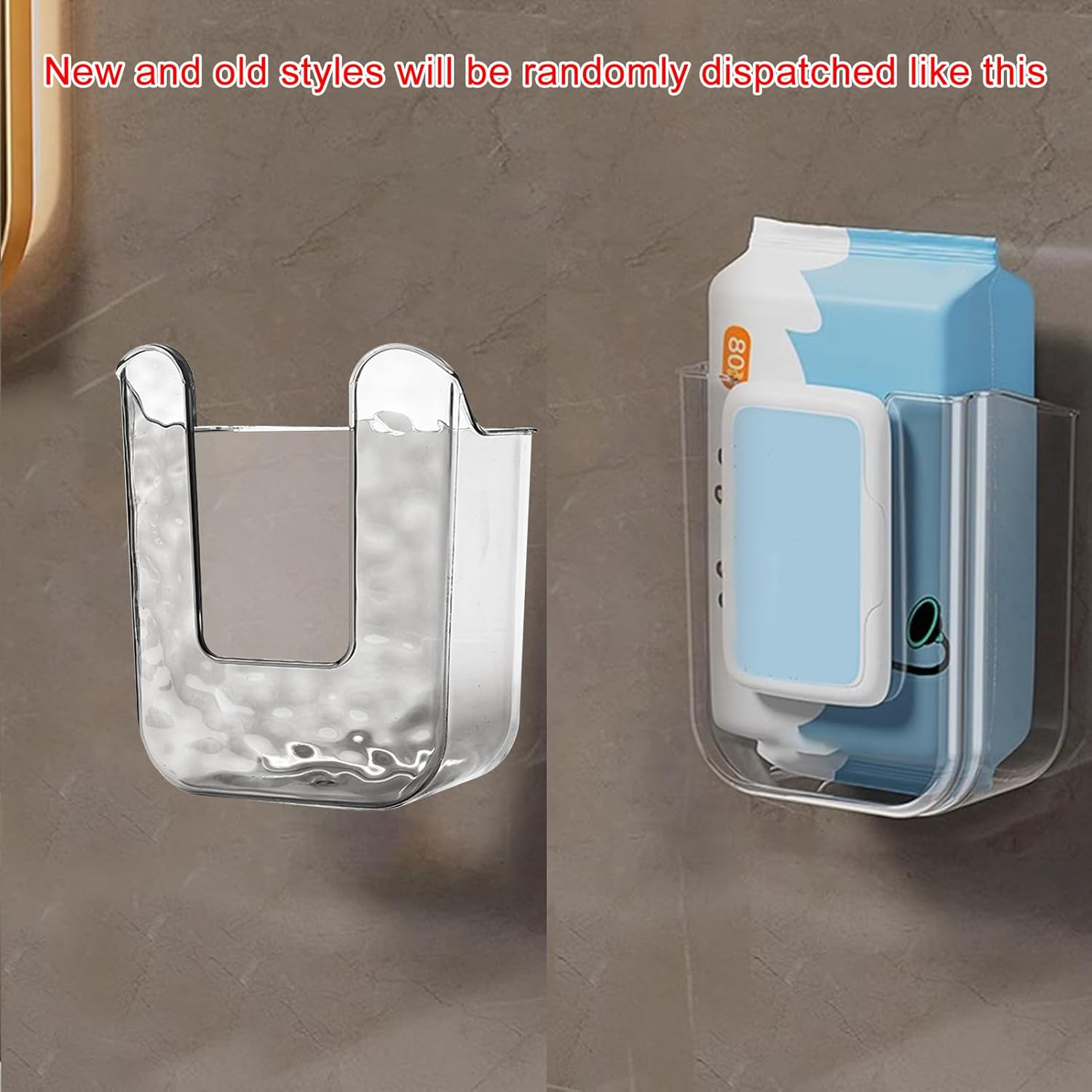 Toilet Wipes Holder Wall Mounted Gray Wet Wipes Dispenser Box Refillable Wipe Holder for Bathroom Transparent Storage Box Organizer in PET for Bathroom Kitchen Bedroom Family Home Use image number 4