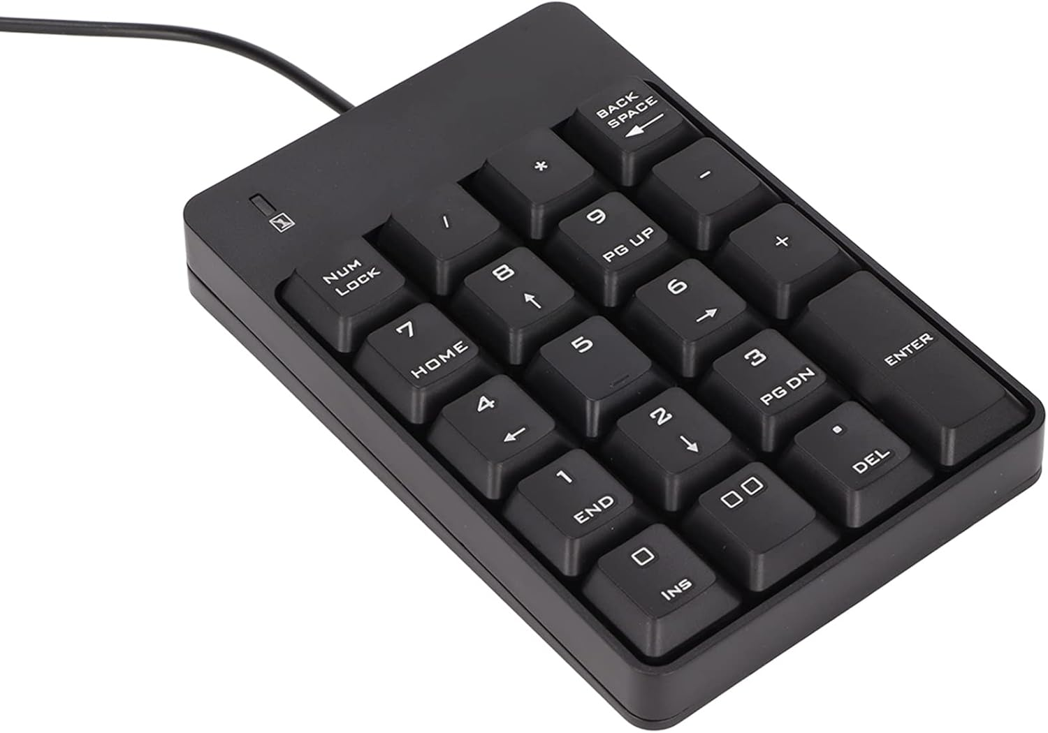 Wired Number Pad, USB Numeric Keypad 19 Key Number Keypad Financial Accounting Number Keyboard for Laptop PC Computer (Black) image number 6
