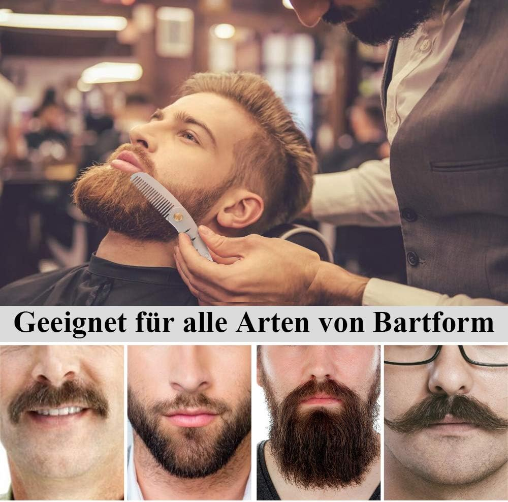 Ahfulife Foldable Metal Comb and Beard Comb - Multifunctional Pocket Comb with Bottle Openers - Anti-Static Stainless Steel Care Comb - Presented in Gift Box image number 6