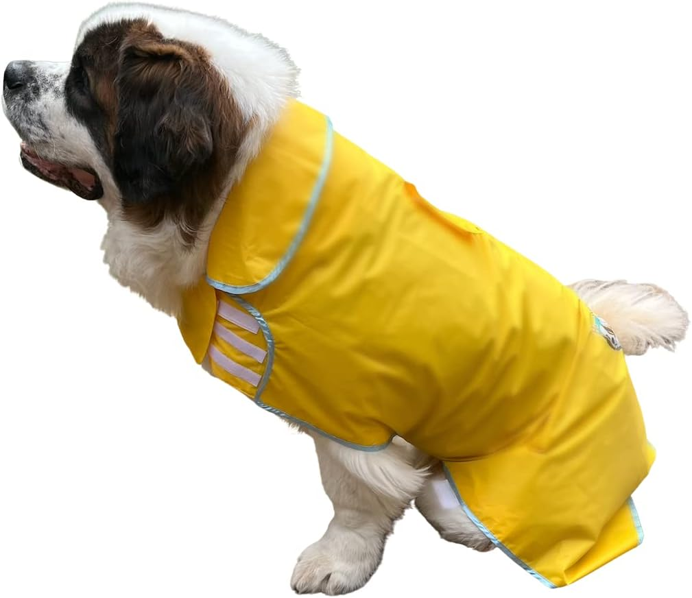 Hugehounds Extra Large Dog Yellow Rain Rover Raincoat with Half Hood XL- Waterproof-Includes a Travel Carry Bag image number 5