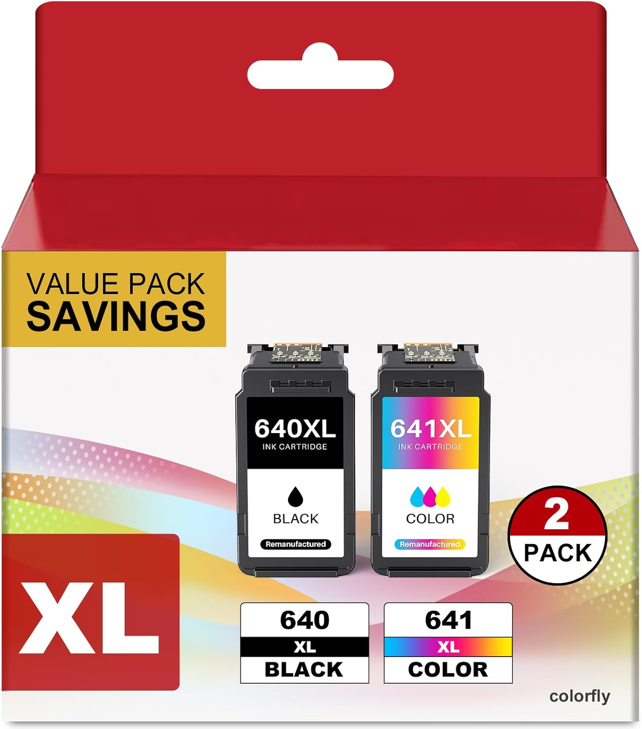Colorfly Remanufactured 640 XL 641 XL Ink Cartridges Replacement for Canon 640XL 641XL Combo Pack Pg640Xl Black Cl641Xl Color Works for Pixma MG3660 TS5160 MG2260 MG2160 MG3160 (1 Black 1 Color) image number 2