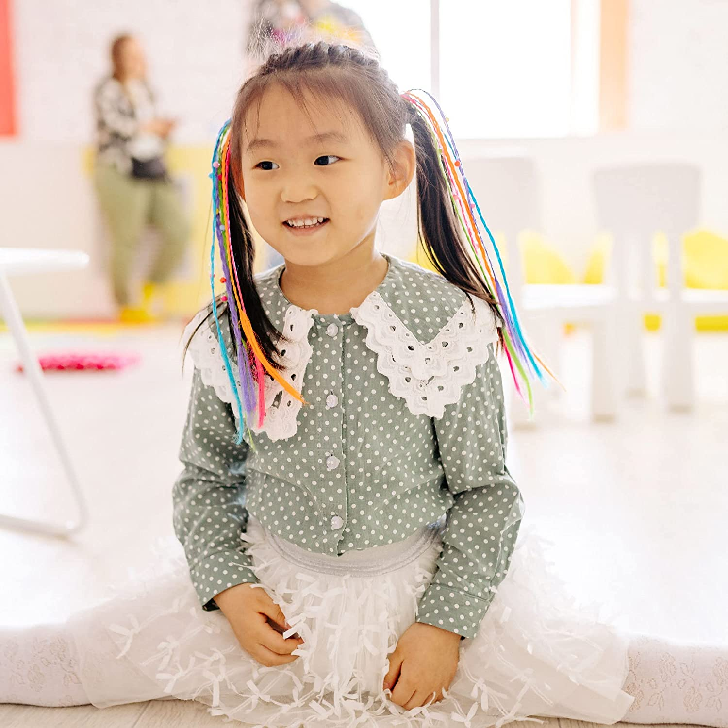 Beauty7 Braiding Hair Extensions Clips Synthetic Fiber Hair Extensions Straight Hairpieces Braid Hair Clips Braiding for Hair Extension for Girls Women 50Cm/20Inch 5 Pcs Hair Accessories Deep Purple - Deep Purple image number 4