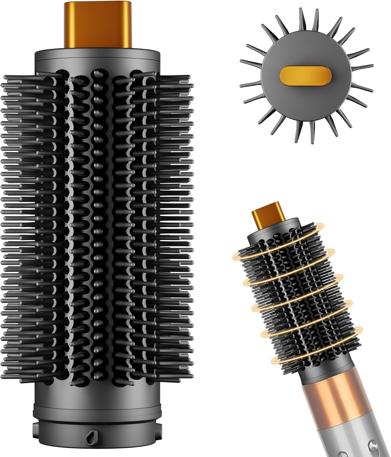 YTCHYYSK round Brush Attachment Compatible with Dyson Airwrap, Oval round Volumizing Brush for Dyson Air Wrap Accessories for Straighten Dry Curls Add Volume, Gold image number 5