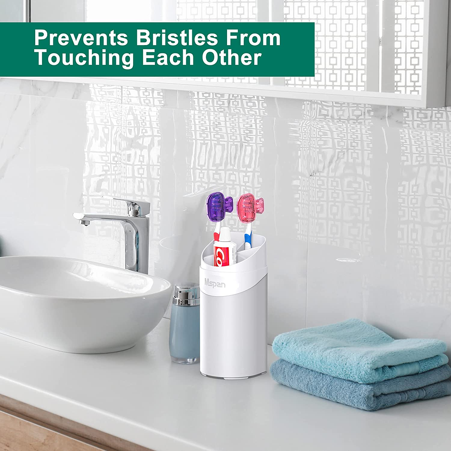 Mspan Electric Toothbrush Head Cover: Sonic Toothbrush Cap Travel Protector Plastic Brush Pod Protection Clip Case Value Pack image number 5