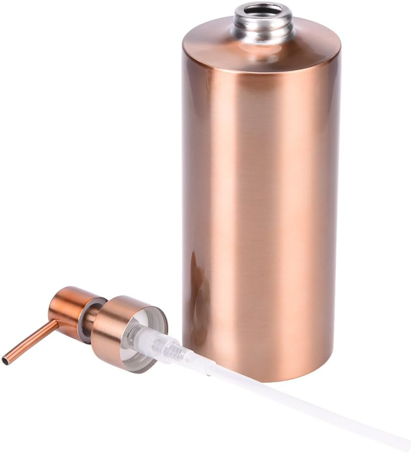 Stainless Steel Dispenser, Rose Gold Hand Pump Liquid Dispenser Lotion Detergent Bottle Kitchen Bathroom Countertop(550Ml) image number 4