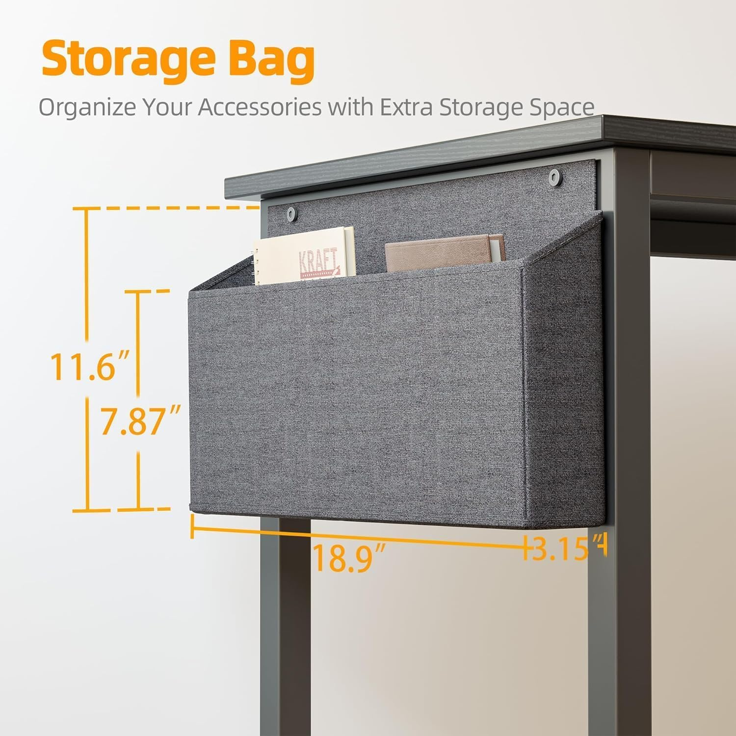 TIQLAB Small L Shaped Desk with Power Outlets - 100X70 Cm Corner Computer Desk Writing Table, Reversible Large Storage Shelves, Bookshelf Workstation for Study Play Work Bedroom Home Office, Black image number 3