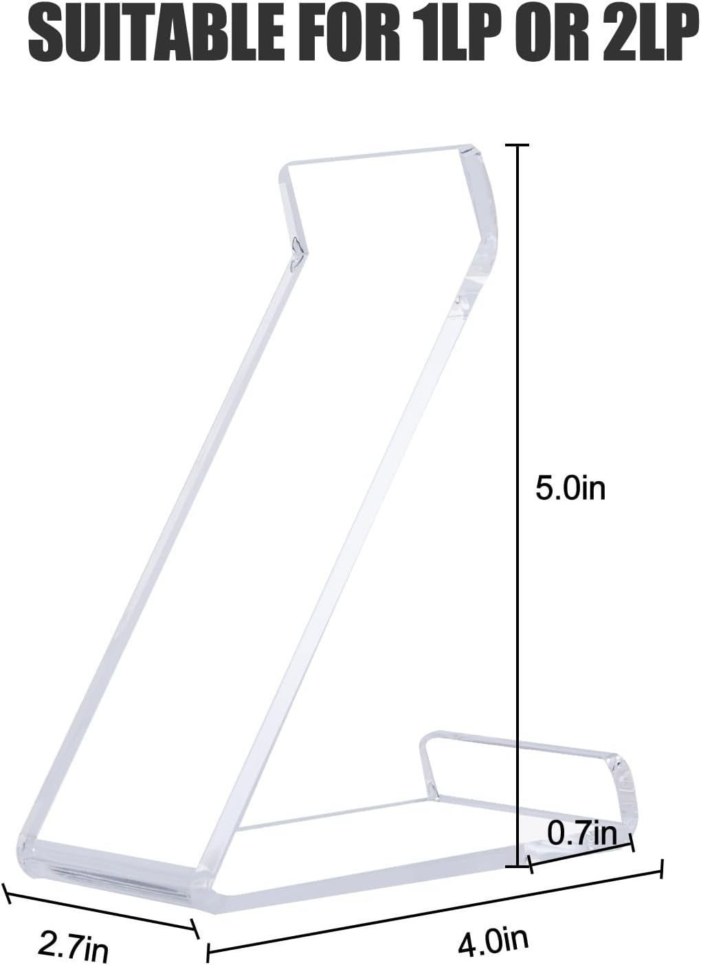 Kalami 3 Pack Now Playing Vinyl Record Stand Display Single Lp No Assembly Required, Clear Acrylic Album Rack Shelf, Fashions Gift for Music Lovers Player Accessory image number 1