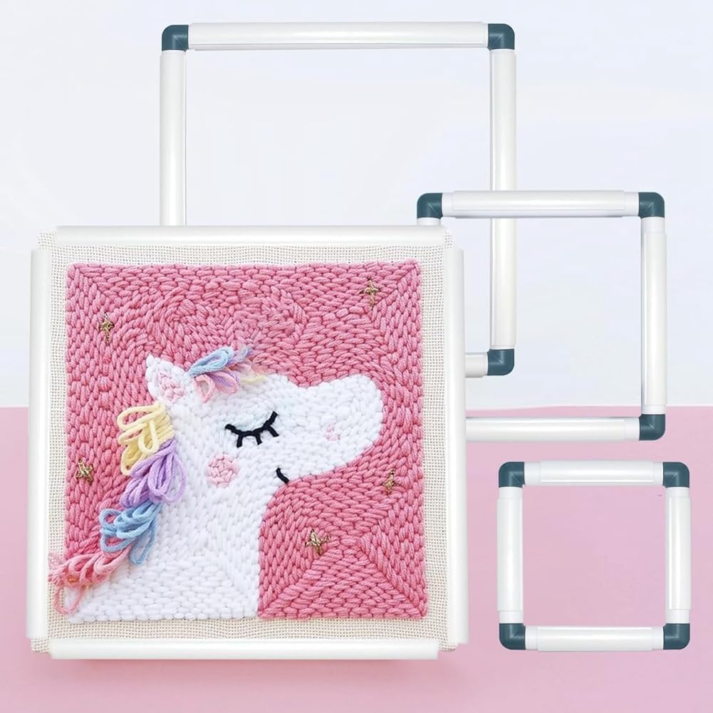 Vmitejoe Hoops Embroidery Hoop Frame Punch Needle Hoops Embroidery Quilting 3-Pack Blue image number 3