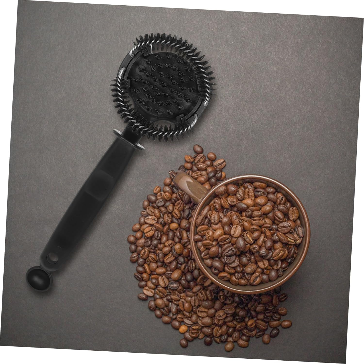 Cabilock Detachable Bristles Coffee Machine Group Head Brush with Spoon Comfortable Handle Espresso Cleaning Tool for Grinds and Debris Removal Fine Craftsmanship for Espresso Cappuccino image number 2