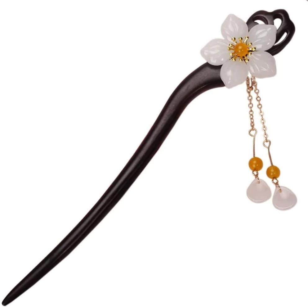 (Model A, Wooden) - Handmade Wooden Hair Stick,Women Retro Hairpin Flower Decor Model A