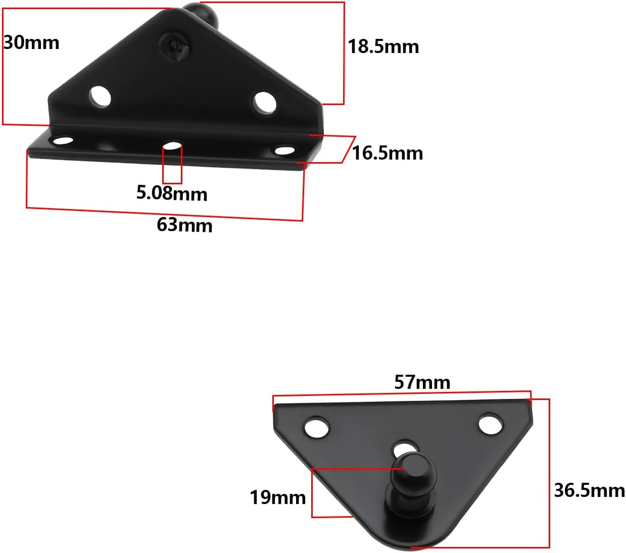 Emsea 10Mm Ball Studs Mounting Brackets Adapter Kit 2Pcs L-Type 2Pcs Flat-Type with 16Pcs Screws for Gas Struts Gas Shock Spring Strut Prop Lift Support image number 6