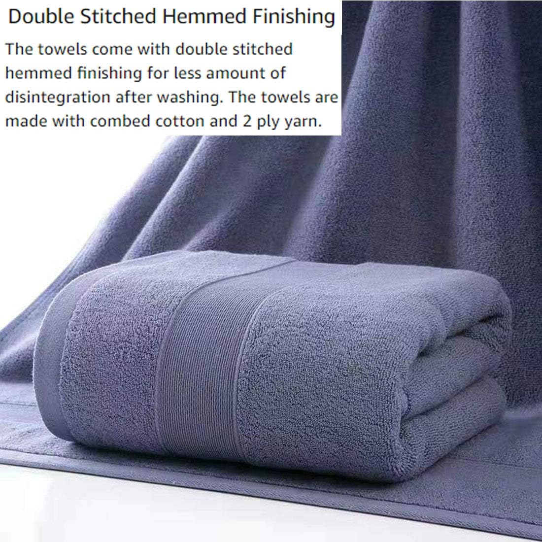 Bathroom Hand Towels 2 Set,Cotton Hand Towel for Bath, Hand, Face, Kitchen, Super Soft, Highly Absorbent, Machine Washable, Size 14" X 30" (Blue)&hellip; - Green image number 4