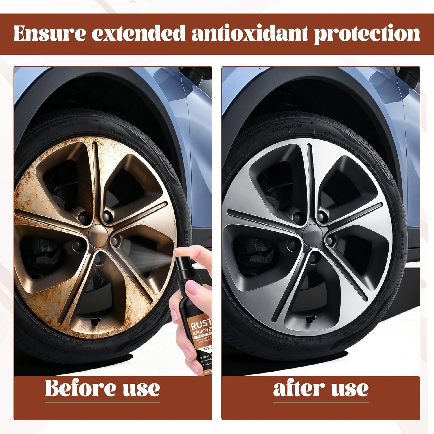 Rust Remover Spray, 2Pcs Rust Converter, Car Scratch Remover, Metal Restoration Spray, Automotive Rust Treatments, Ideal for Chains, Cars, Metal, Boats, Tools, Rvs and Metalworking (30Ml) image number 1