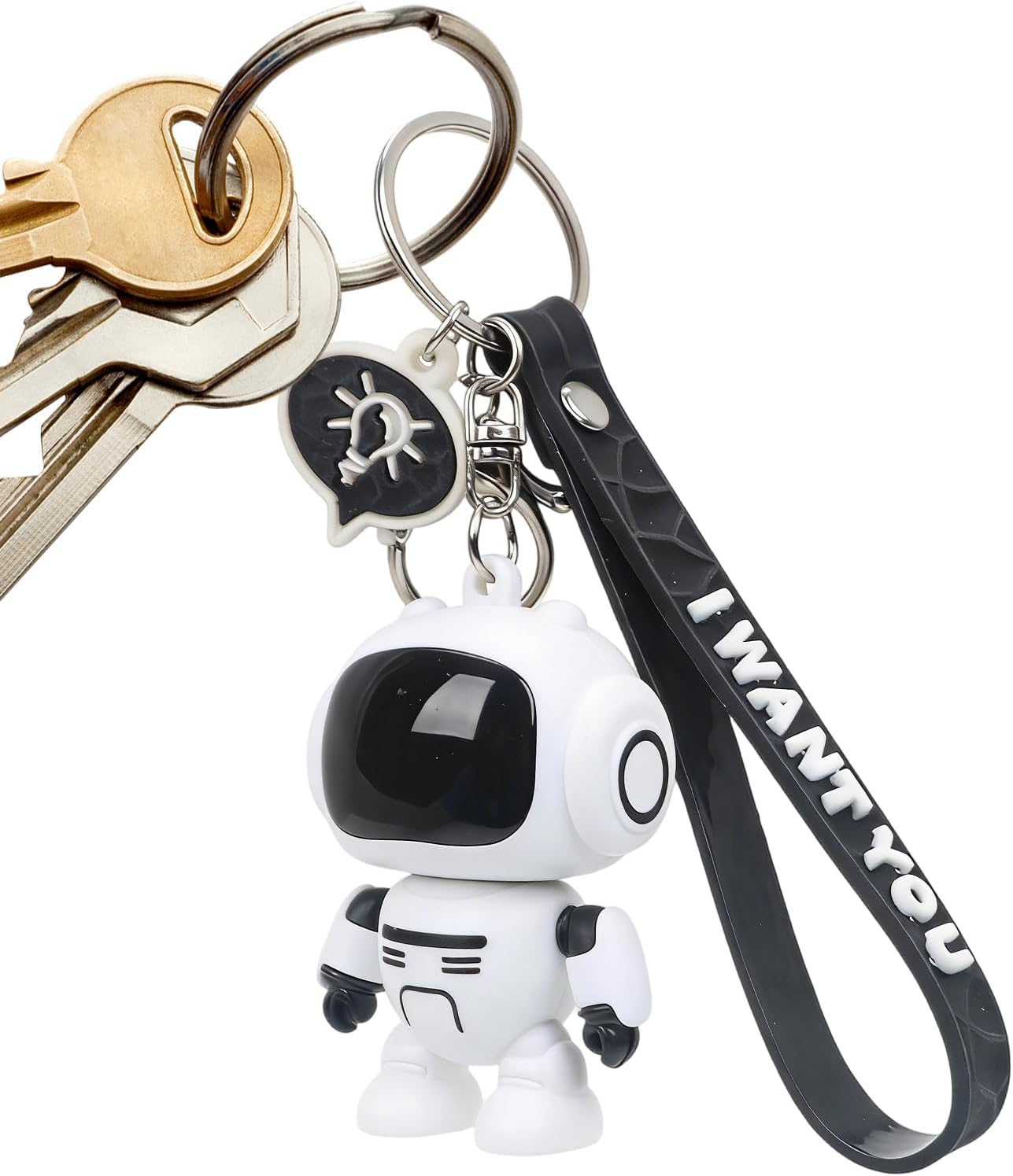 Robot Keychain | Joint Movable Keyring,Luminous Eyes Design Purse Keychain | for Women Men Bag Wallet Schoolbag Handbag Decoration Home Car