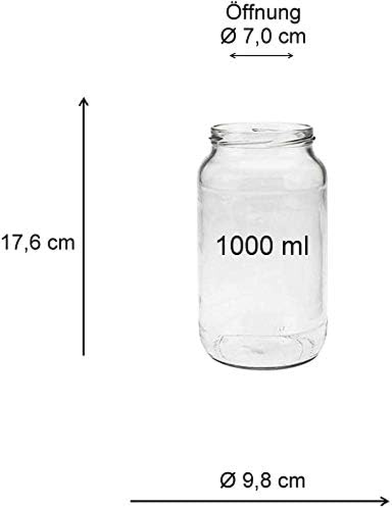 Mikken 6 X Preserving Jars 1 Litre with Screw Cap Gold with Funnel image number 5