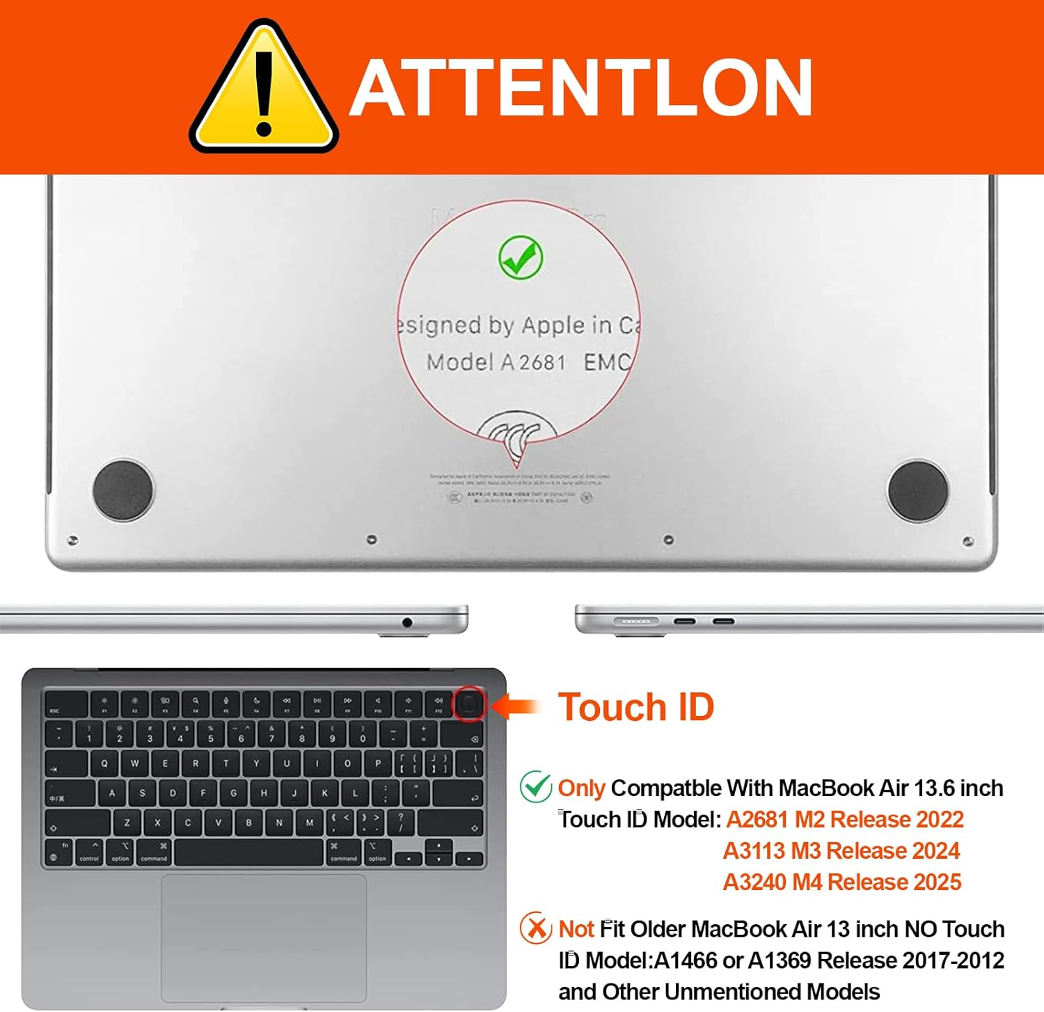 [2-Pack] T Tersely PET Screen Protector for Macbook Air 13.6-Inch (2025/2024 2022, A3113,A2681, M4/M3/M2), Ultra Clear HD Anti-Fingerprint Protective Film image number 3