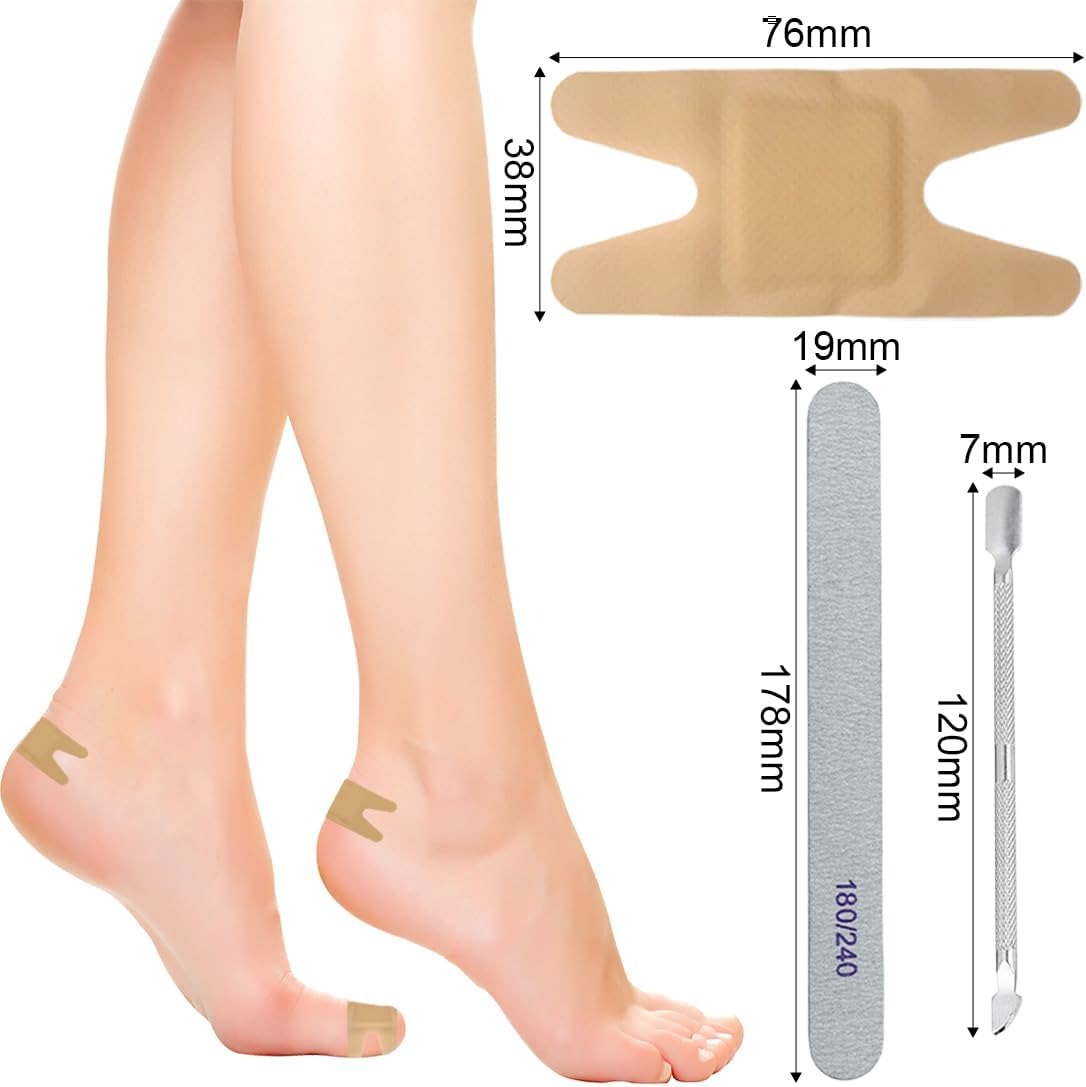 Pack of 25 Nail Patches Toenail Patches with Pedicure Tool Specially Shaped Multipurpose Toenail Pads for Care and Protection of Damaged and Brittle Nails image number 3