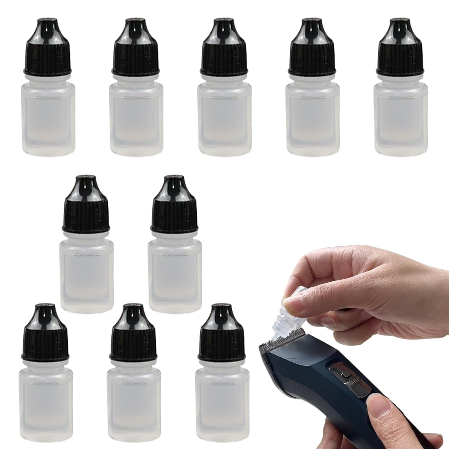 Hair Clipper Oil - Beard Oil 10-Bottle Pack | Hair Clipper Cutter Oil, Clipper Grease Reduces Heat and Friction for Clippers, Trimmers image number 4